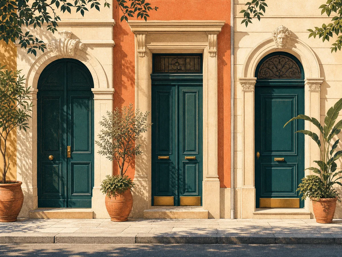 Portes d’entrée traditionnelles aux couleurs de Nice